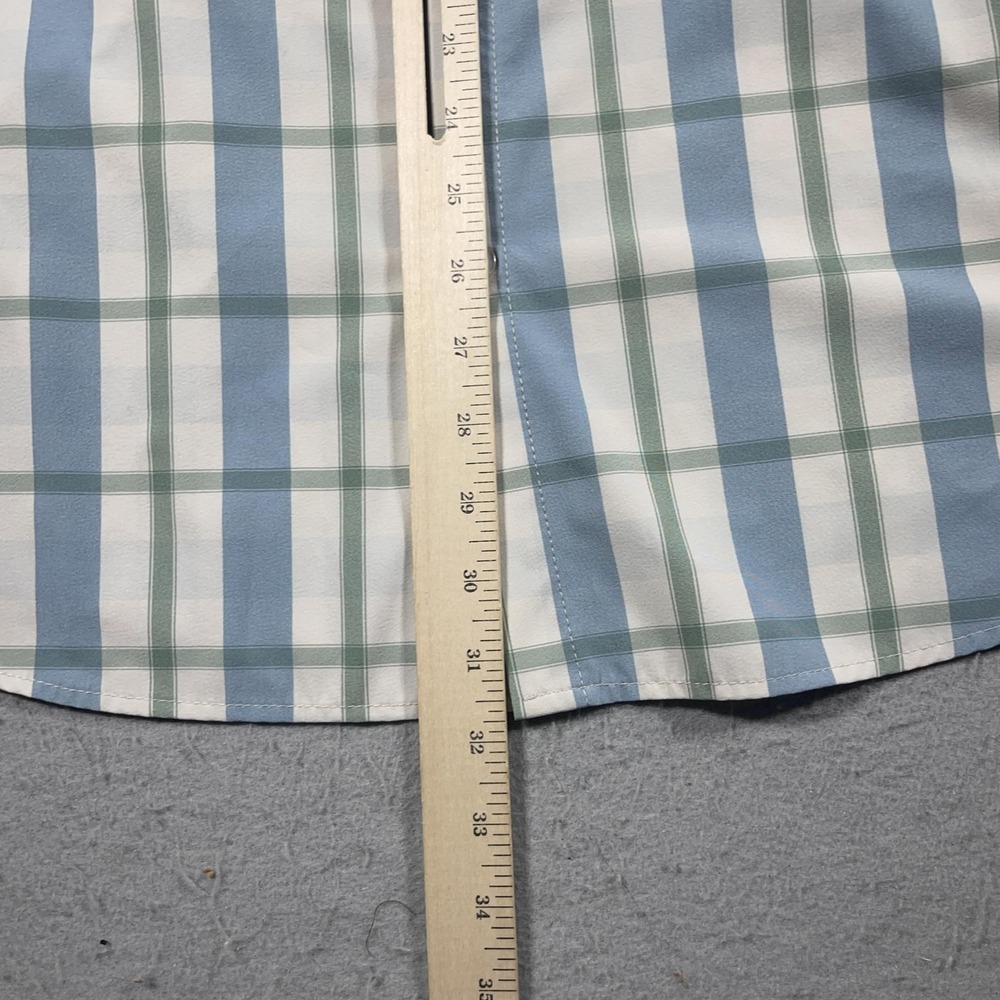 Mizzen Main Shirt Mens XL Trim Fit Performance Stretch Plaid Button Down - Picture 6 of 9